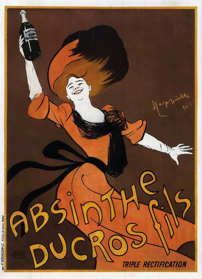 Vintageaffisch för Absinthe Ducros