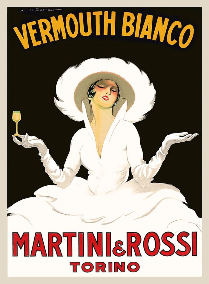 Vintageaffisch för Martini & Rossi Vermouth Bianco
